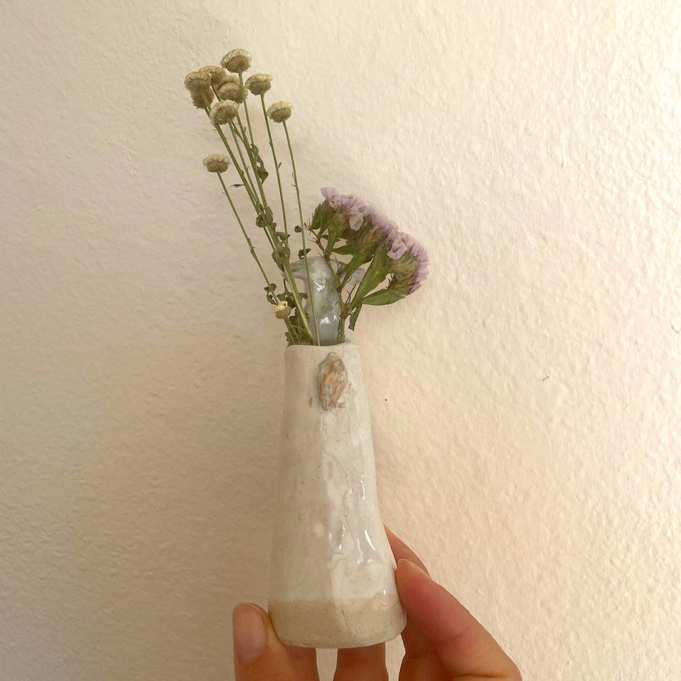 Baby goat mini vase / desk buddy (White &amp; Black) #1
