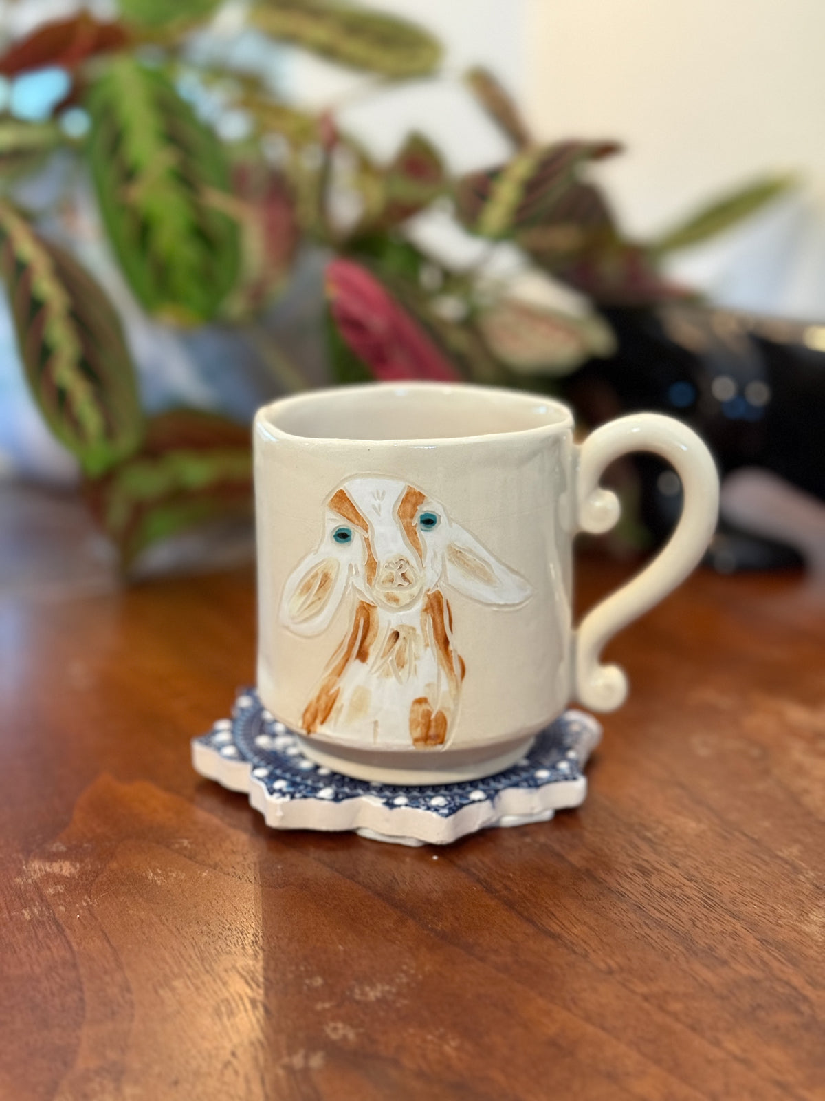 Happy baby goat mug
